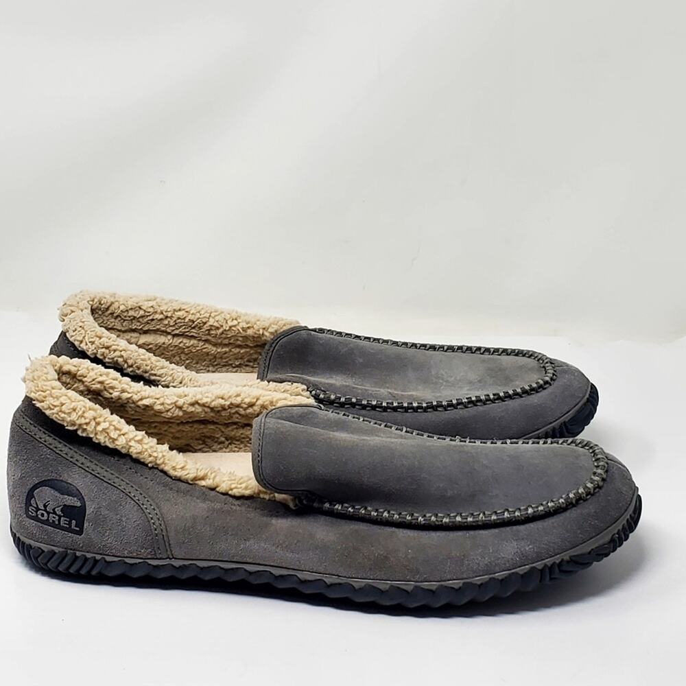 Sorel Mens Dude Moc Suede Slippers Size 14 Gray NM2025-053 New condition